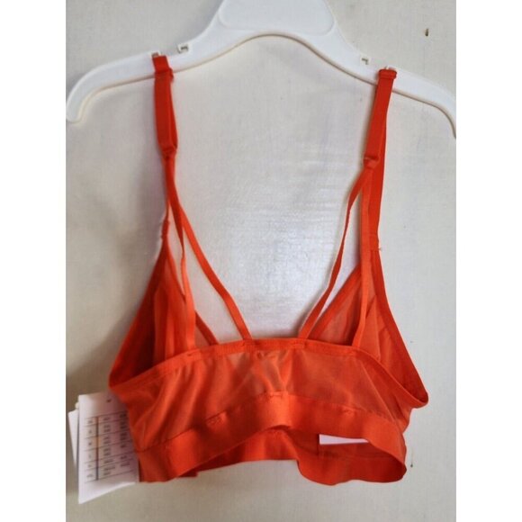 New Auden Women's Orange Sheer Pullover Bralette Adjustable Straps Size XS - Picture 4 of 6